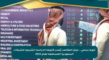 تنويه رسمي.. مركز المقاصد يُصدر قائمة الدراسة الشرعية للشركات السعودية المساهمة لعام 2024